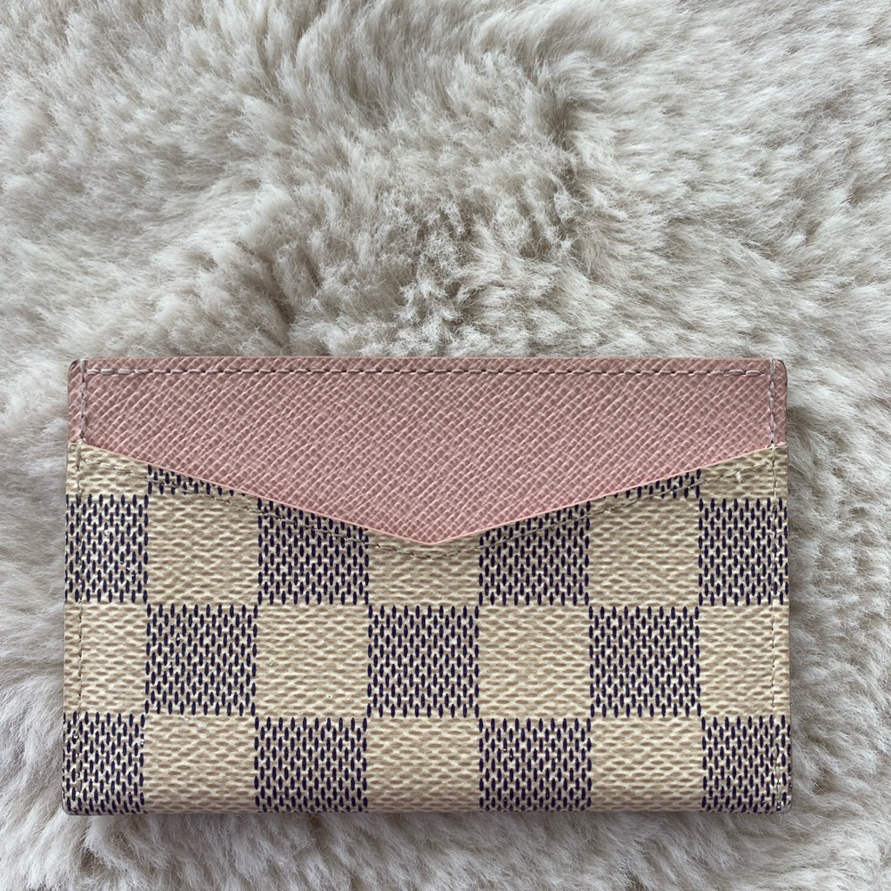 ❤️SOLD Authentic Louis Vuitton Card Holder in Damier Azur, Rose Ballerine Pink - Picture 2 of 9